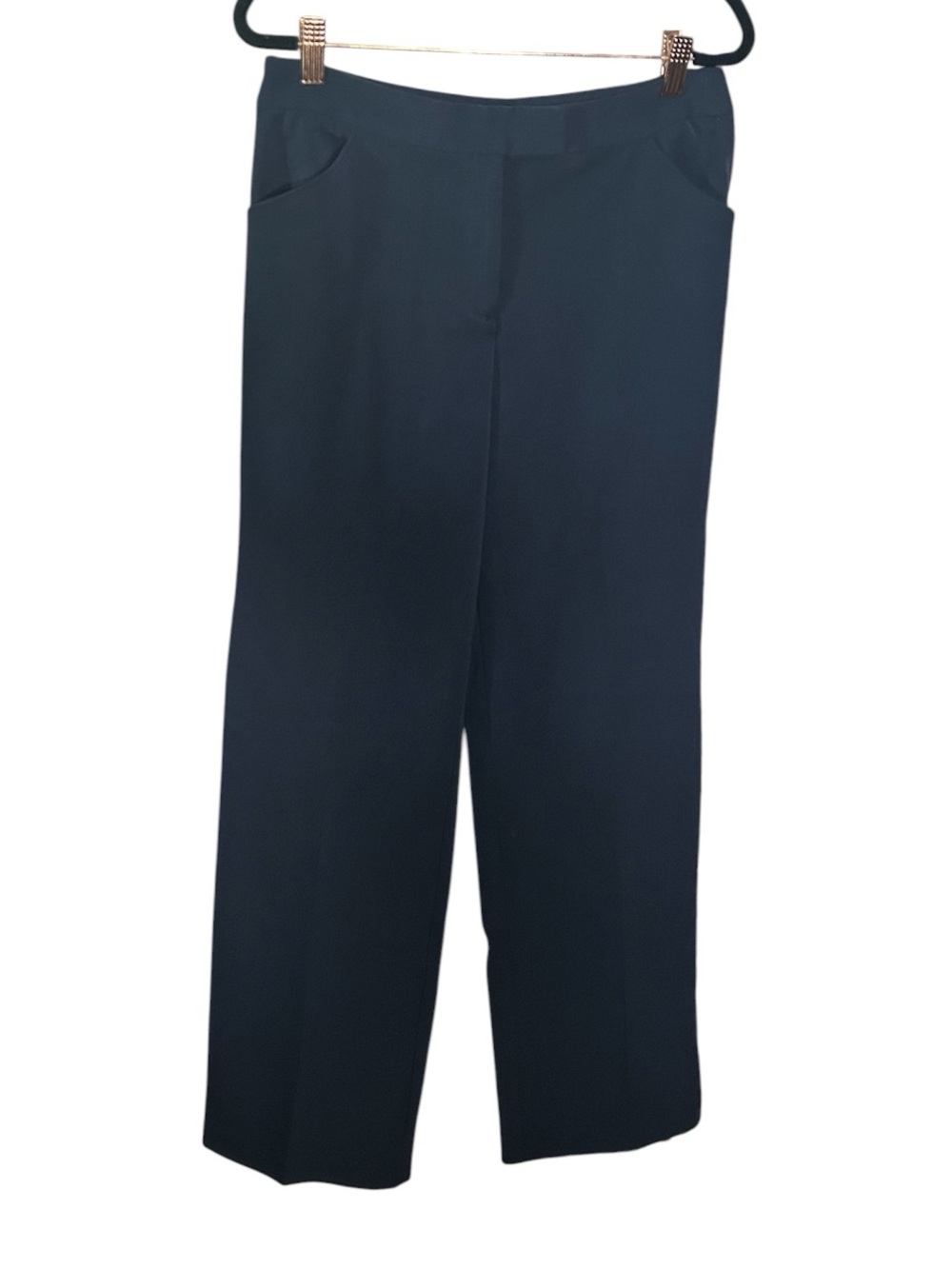 Susan Graver Navy Wide-Leg Trousers